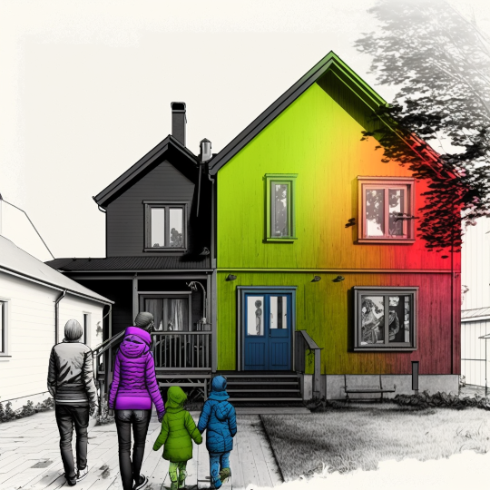 Tenant in-front of a Building